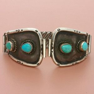 navajo sterling silver vintage braided turquoise shadow watch tips